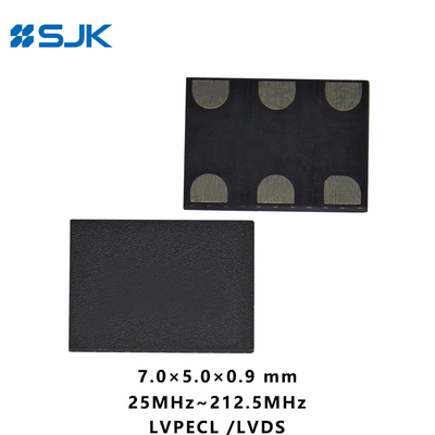 SMD 7050 프로그래밍 가능한 MEMS LVPECL 오시레이터 6 패드 지원 1-220MHz 2.25-3.63V