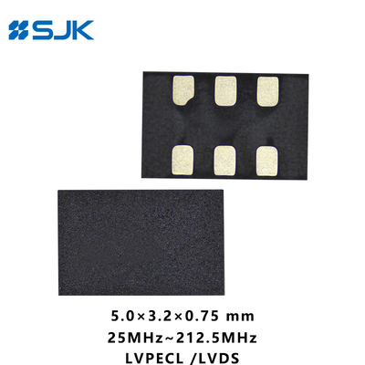 SMD 5032 프로그래밍 가능한 MEMS LVDSL 차등 오시레이터 6 패드 지원 1-220MHz 2.25-3.63V
